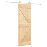 VidaXL Schiebetür mit Beschlägen 70x210 cm massives Kiefernholz