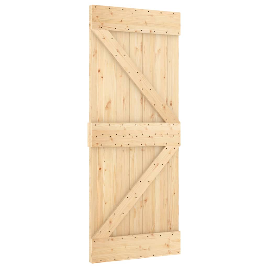 VidaXL Schiebetür mit Beschlägen 80x210 cm massives Kiefernholz