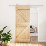 VidaXL Schiebetür mit Beschlägen 80x210 cm massives Kiefernholz