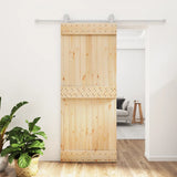 VidaXL Schiebetür mit Beschlägen 85x210 cm massives Kiefernholz
