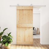 VidaXL Schiebetür mit Beschlägen 90x210 cm massives Kiefernholz