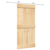 VidaXL Schiebetür mit Beschlägen 95x210 cm massives Kiefernholz