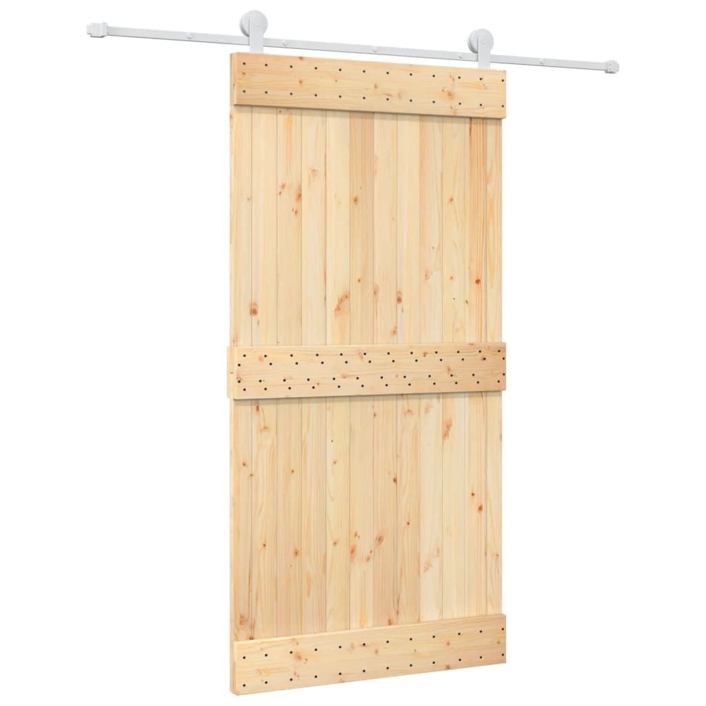 VidaXL Schiebetür mit Beschlägen 100x210 cm massives Kiefernholz