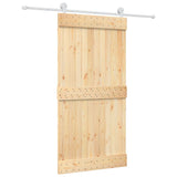VidaXL Schiebetür mit Beschlägen 100x210 cm massives Kiefernholz
