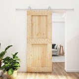 VidaXL Schiebetür mit Beschlägen 85x210 cm massives Kiefernholz