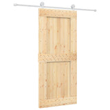 VidaXL Schiebetür mit Beschlägen 90x210 cm massives Kiefernholz