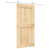 VidaXL Schiebetür mit Beschlägen 95x210 cm massives Kiefernholz
