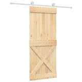 VidaXL Schiebetür mit Beschlägen 85x210 cm massives Kiefernholz