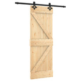 VidaXL Schiebetür mit Beschlägen 70x210 cm massives Kiefernholz