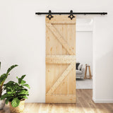 VidaXL Schiebetür mit Beschlägen 70x210 cm massives Kiefernholz