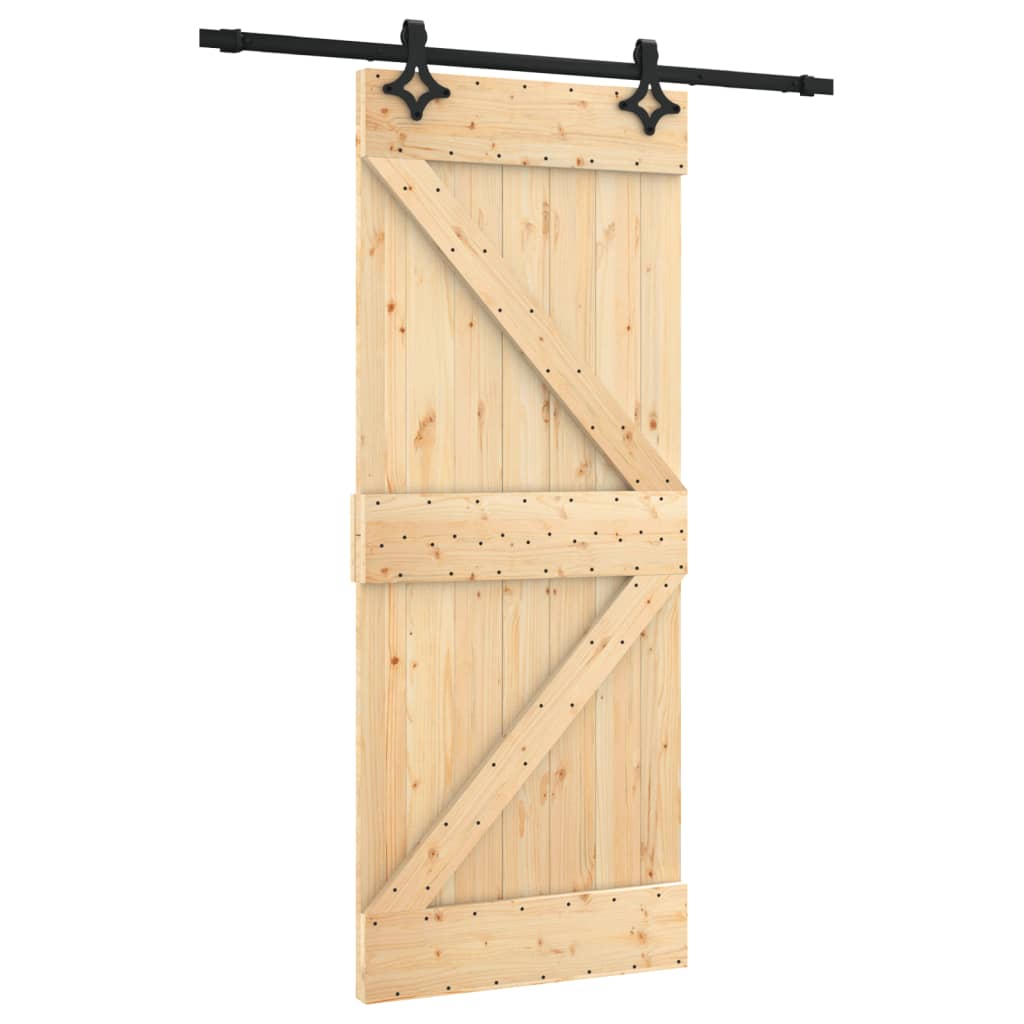 VidaXL Schiebetür mit Beschlägen 85x210 cm massives Kiefernholz