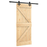 VidaXL Schiebetür mit Beschlägen 85x210 cm massives Kiefernholz