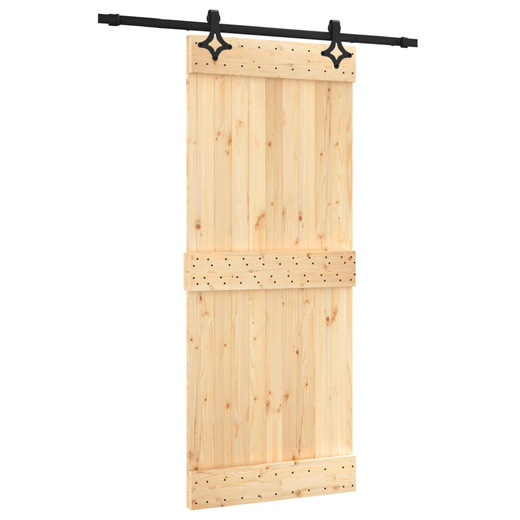 VidaXL Schiebetür mit Beschlägen 85x210 cm massives Kiefernholz