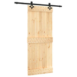 VidaXL Schiebetür mit Beschlägen 85x210 cm massives Kiefernholz