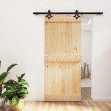 VidaXL Schiebetür mit Beschlägen 90x210 cm massives Kiefernholz