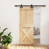 VidaXL Schiebetür mit Beschlägen 80x210 cm massives Kiefernholz