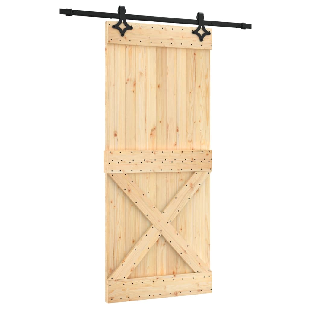 VidaXL Schiebetür mit Beschlägen 90x210 cm massives Kiefernholz