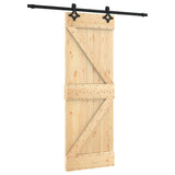 VidaXL Schiebetür mit Beschlägen 70x210 cm massives Kiefernholz