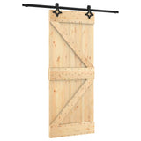 VidaXL Schiebetür mit Beschlägen 85x210 cm massives Kiefernholz