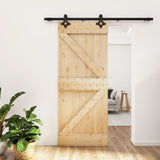 VidaXL Schiebetür mit Beschlägen 85x210 cm massives Kiefernholz