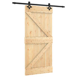VidaXL Schiebetür mit Beschlägen 95x210 cm massives Kiefernholz