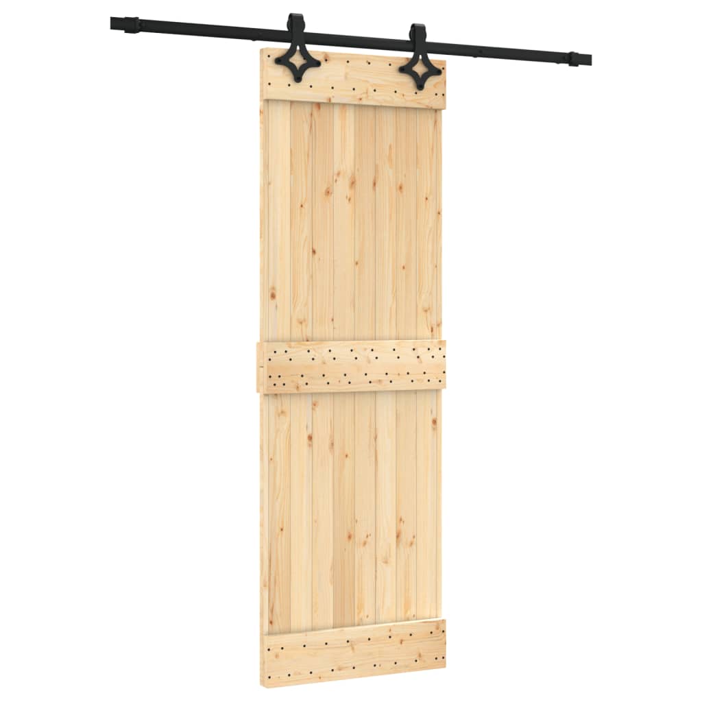 VidaXL Schiebetür mit Beschlägen 70x210 cm massives Kiefernholz