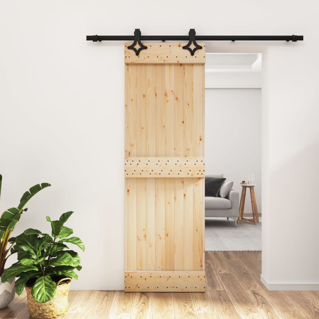VidaXL Schiebetür mit Beschlägen 70x210 cm massives Kiefernholz