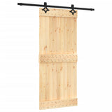 VidaXL Schiebetür mit Beschlägen 90x210 cm massives Kiefernholz