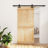 VidaXL Schiebetür mit Beschlägen 95x210 cm massives Kiefernholz