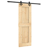 VidaXL Schiebetür mit Beschlägen 70x210 cm massives Kiefernholz