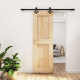 VidaXL Schiebetür mit Beschlägen 70x210 cm massives Kiefernholz