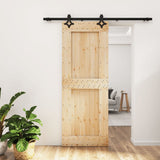 VidaXL Schiebetür mit Beschlägen 80x210 cm massives Kiefernholz