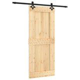 VidaXL Schiebetür mit Beschlägen 85x210 cm massives Kiefernholz