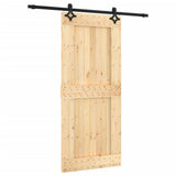 VidaXL Schiebetür mit Beschlägen 90x210 cm massives Kiefernholz