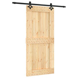 VidaXL Schiebetür mit Beschlägen 95x210 cm massives Kiefernholz
