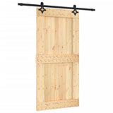VidaXL Schiebetür mit Beschlägen 100x210 cm massives Kiefernholz