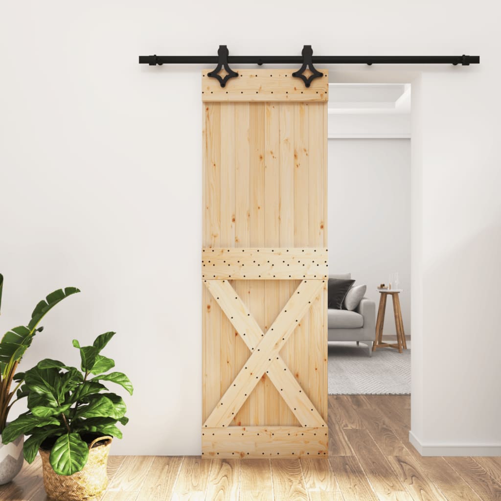 VidaXL Schiebetür mit Beschlägen 70x210 cm massives Kiefernholz