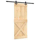 VidaXL Schiebetür mit Beschlägen 85x210 cm massives Kiefernholz