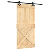 VidaXL Schiebetür mit Beschlägen 95x210 cm massives Kiefernholz