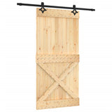 VidaXL Schiebetür mit Beschlägen 100x210 cm massives Kiefernholz