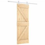 VidaXL Schiebetür mit Beschlägen 70x210 cm massives Kiefernholz