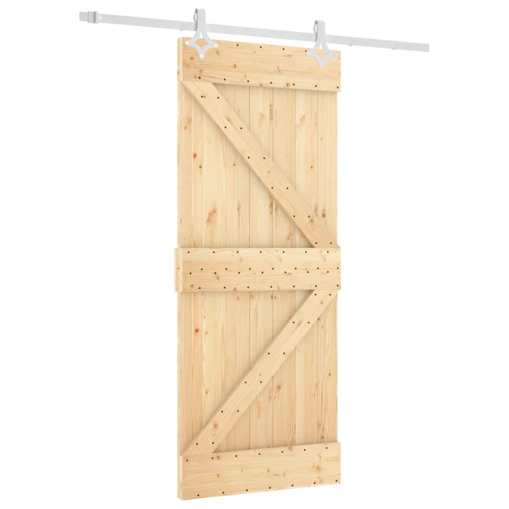 VidaXL Schiebetür mit Beschlägen 85x210 cm massives Kiefernholz