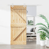 VidaXL Schiebetür mit Beschlägen 85x210 cm massives Kiefernholz