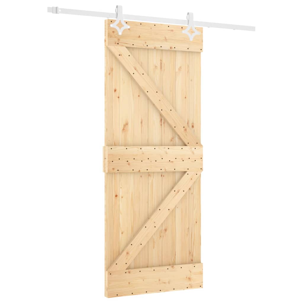 VidaXL Schiebetür mit Beschlägen 80x210 cm massives Kiefernholz