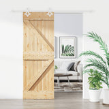VidaXL Schiebetür mit Beschlägen 80x210 cm massives Kiefernholz