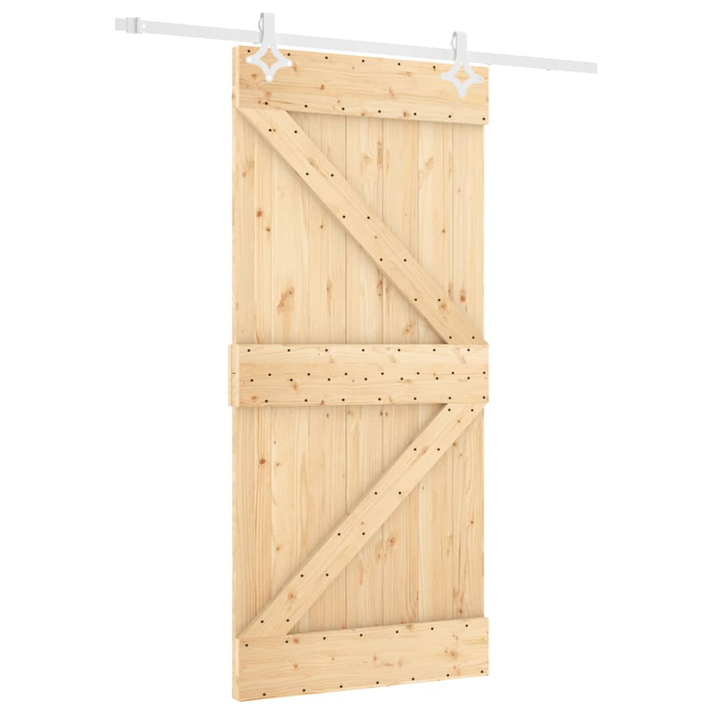 VidaXL Schiebetür mit Beschlägen 90x210 cm massives Kiefernholz
