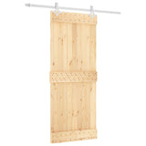 VidaXL Schiebetür mit Beschlägen 85x210 cm massives Kiefernholz