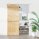 VidaXL Schiebetür mit Beschlägen 85x210 cm massives Kiefernholz