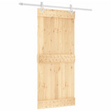 VidaXL Schiebetür mit Beschlägen 90x210 cm massives Kiefernholz