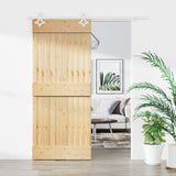 VidaXL Schiebetür mit Beschlägen 90x210 cm massives Kiefernholz